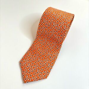 Tommy Hilfiger Orange Blue Floral 100% Silk Tie in EUC‎